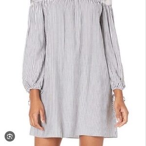 Jack by BB Dakota Black and White Striped Dress medium